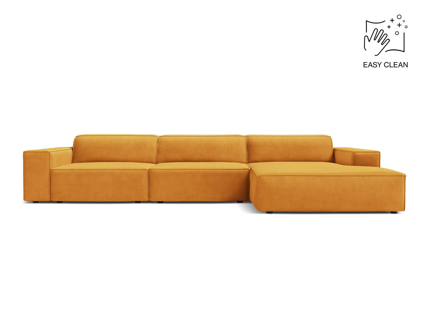 Jodie Modular Corner Sofa, 4 Seats, 284x162 cm — Yellow / Right