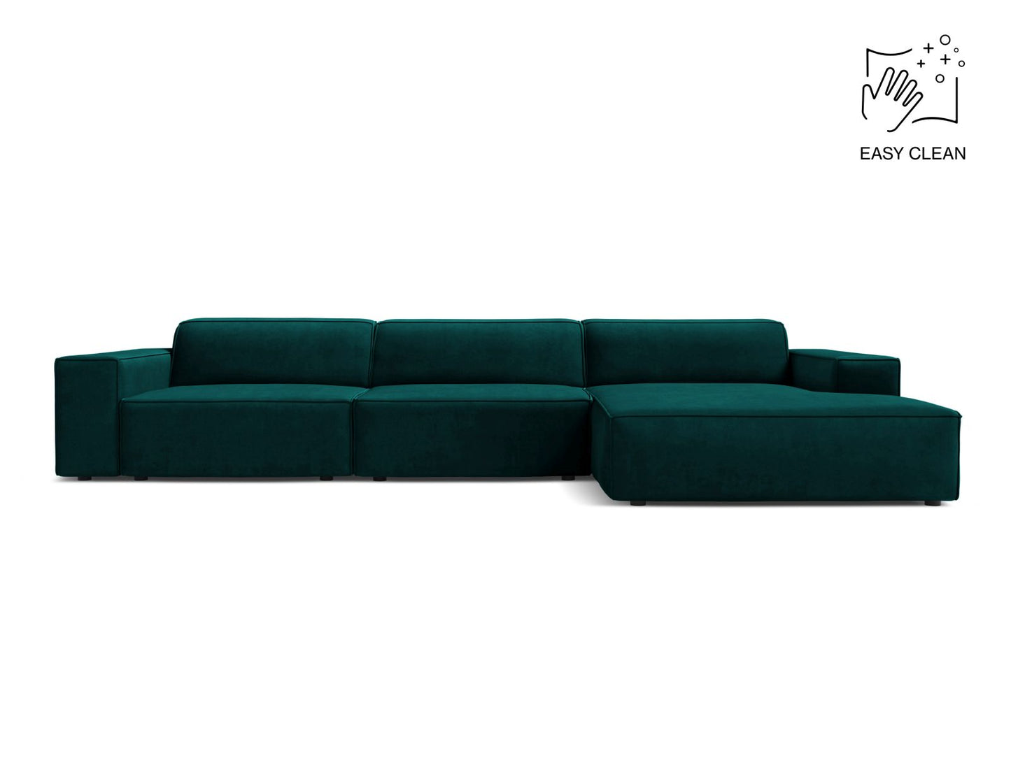 Jodie Modular Corner Sofa, 4 Seats, 284x162 cm — Deep Petrol / Right