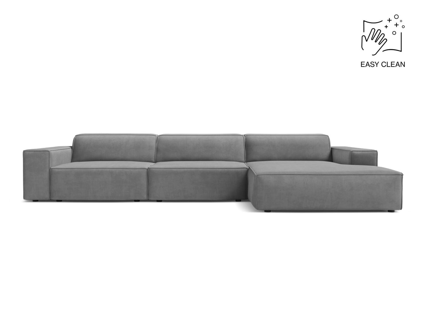 Jodie Modular Corner Sofa, 4 Seats, 284x162 cm — Light Grey / Right