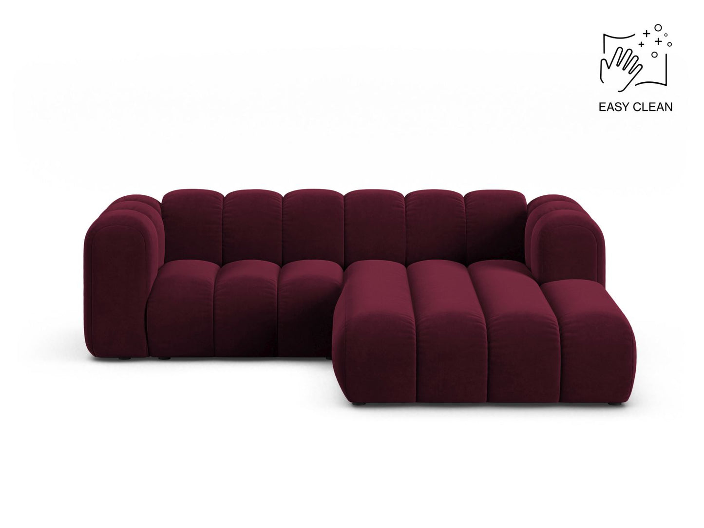 Lupine Modular Corner Sofa, 3 Seats, 230x177 cm — Burgundy / Right