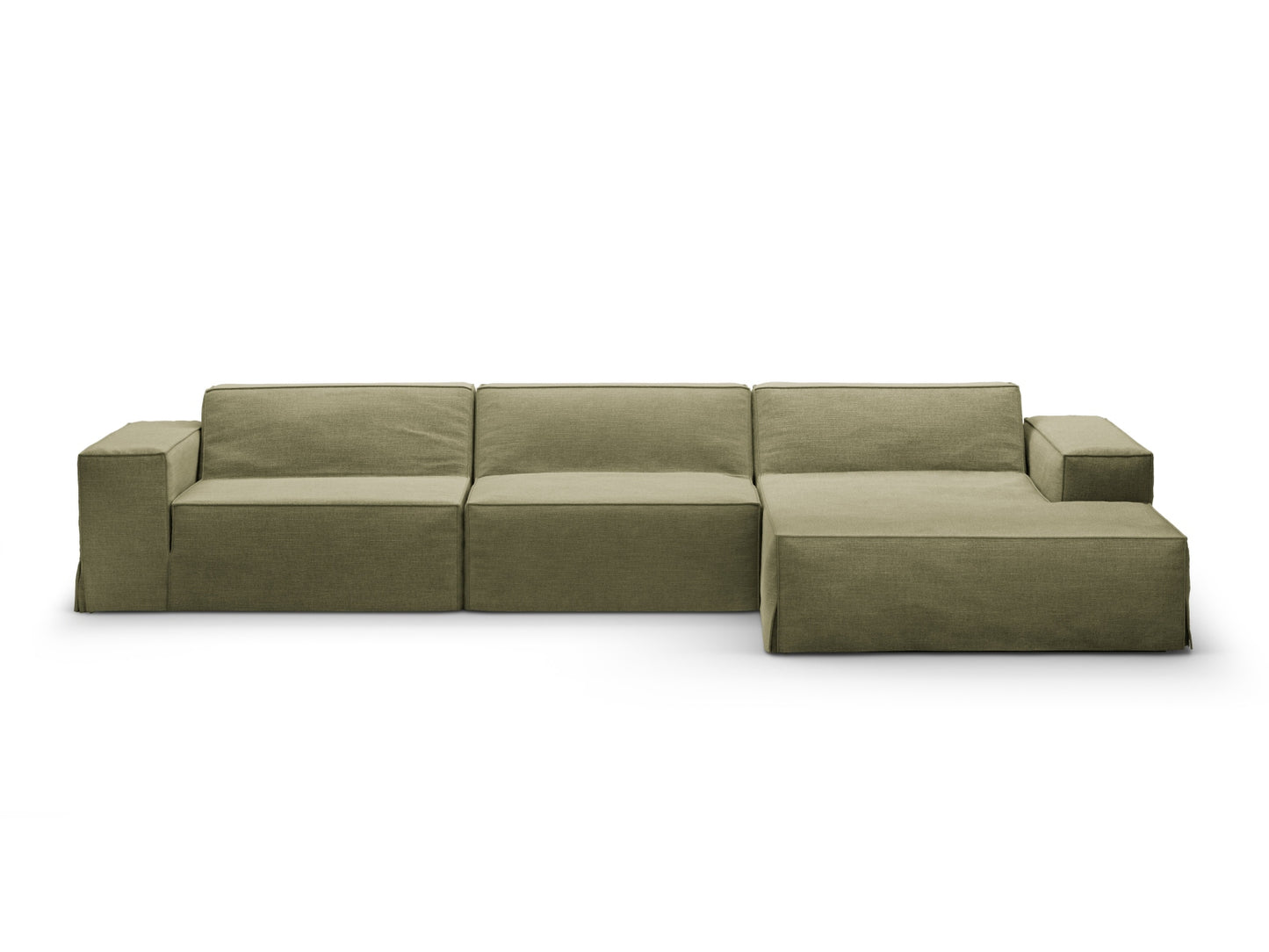 Jodie Modular Corner Sofa, 4 Seats, 284x162 cm — Light Green / Right