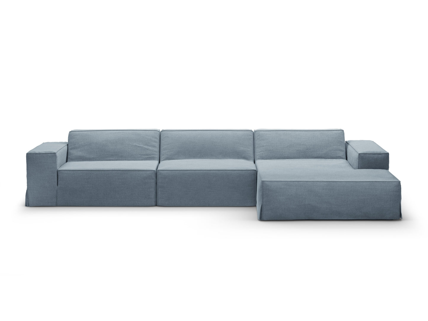 Jodie Modular Corner Sofa, 4 Seats, 284x162 cm — Muted Blue / Right