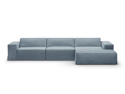 Jodie Modular Corner Sofa, 4 Seats, 284x162 cm — Muted Blue / Right