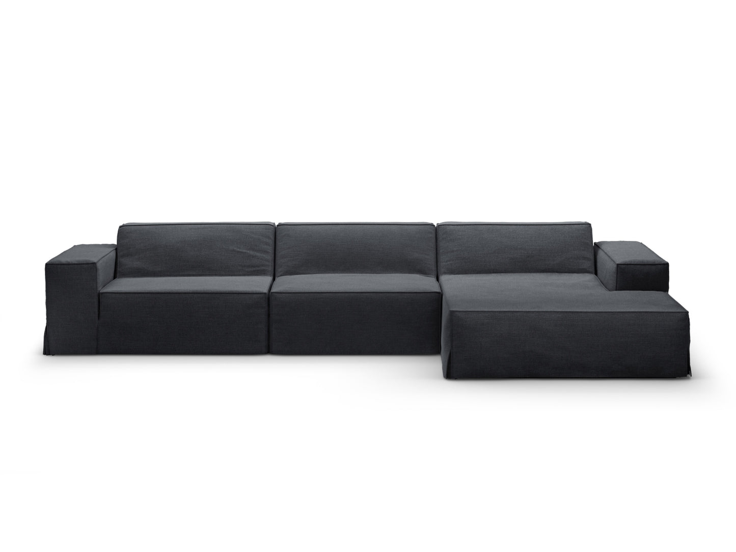 Jodie Modular Corner Sofa, 4 Seats, 284x162 cm — Grey And Blue / Right