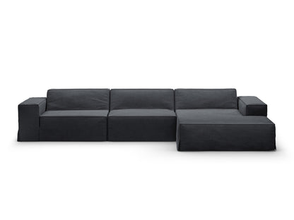Jodie Modular Corner Sofa, 4 Seats, 284x162 cm — Grey And Blue / Right