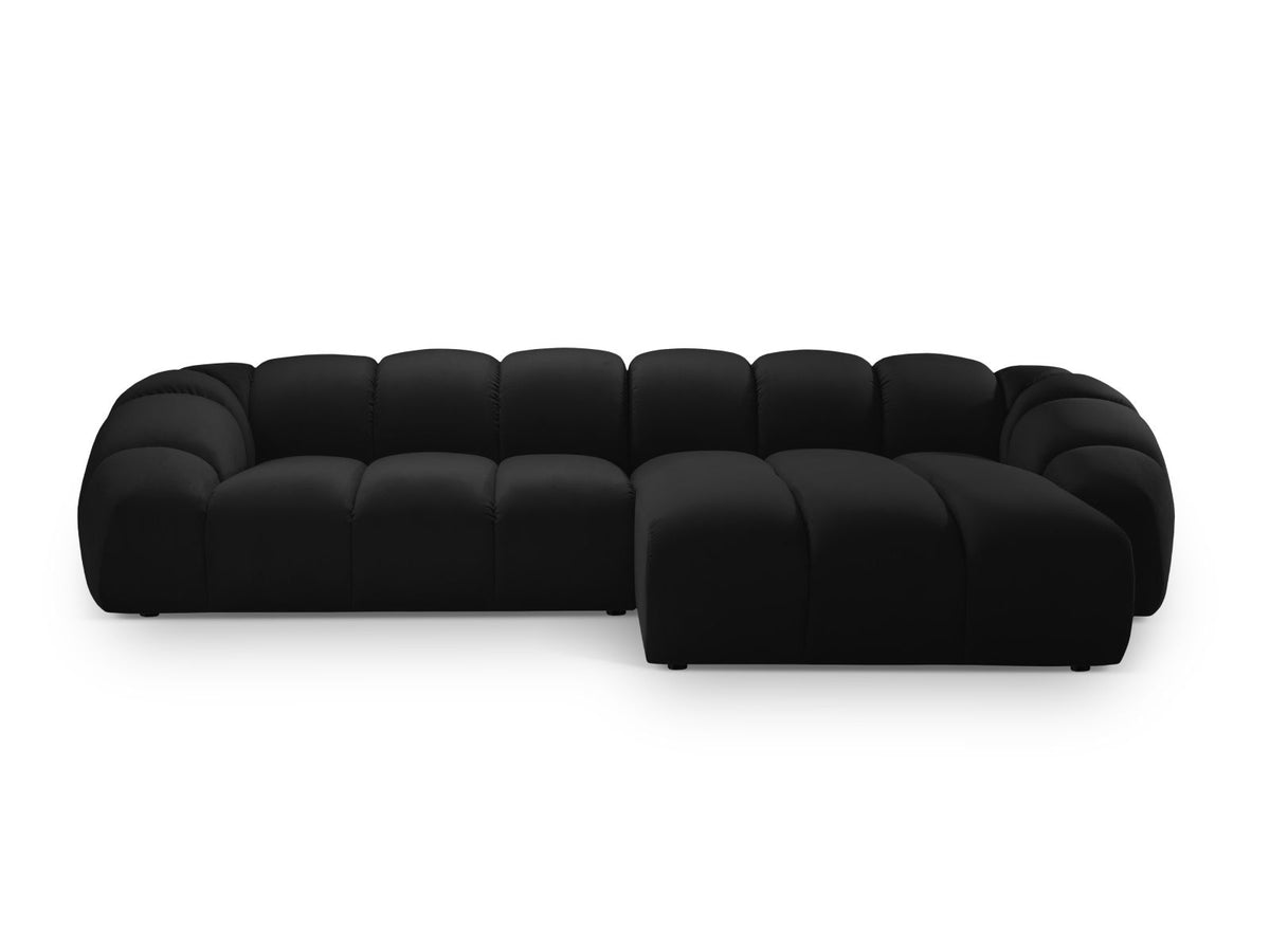 Diana Corner Sofa, 4 Seats, 334x182 cm — Black / Right