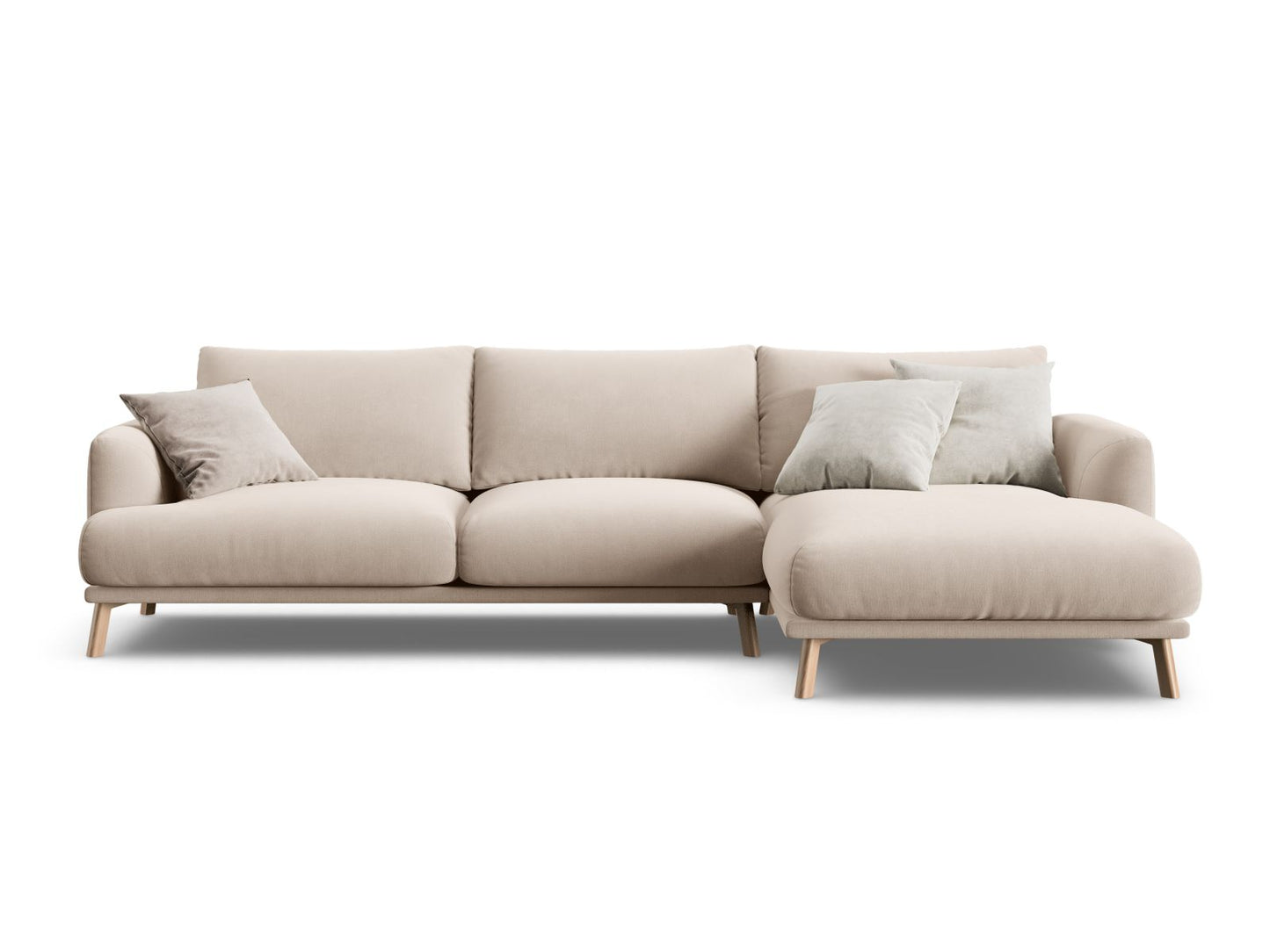 Naomi Corner Sofa, 4 Seats, 285x170 cm — Beige / Right