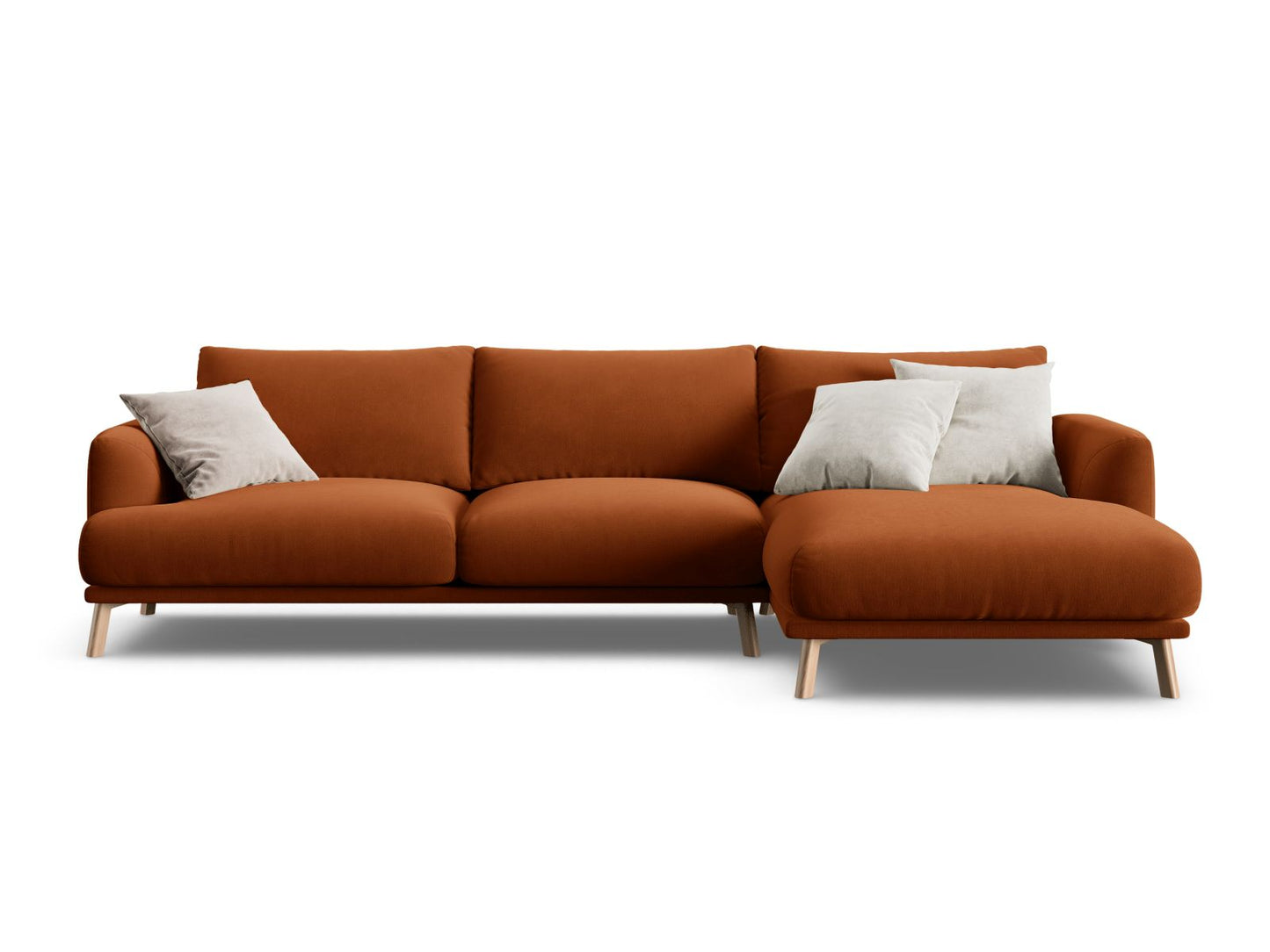 Naomi Corner Sofa, 4 Seats, 285x170 cm — Terracotta / Right