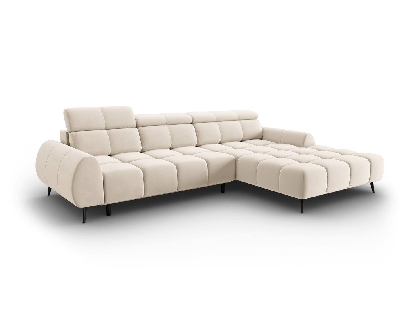 Alyse Electric Corner Sofa, 5 Seats, 295x188 cm — Light Beige / Right