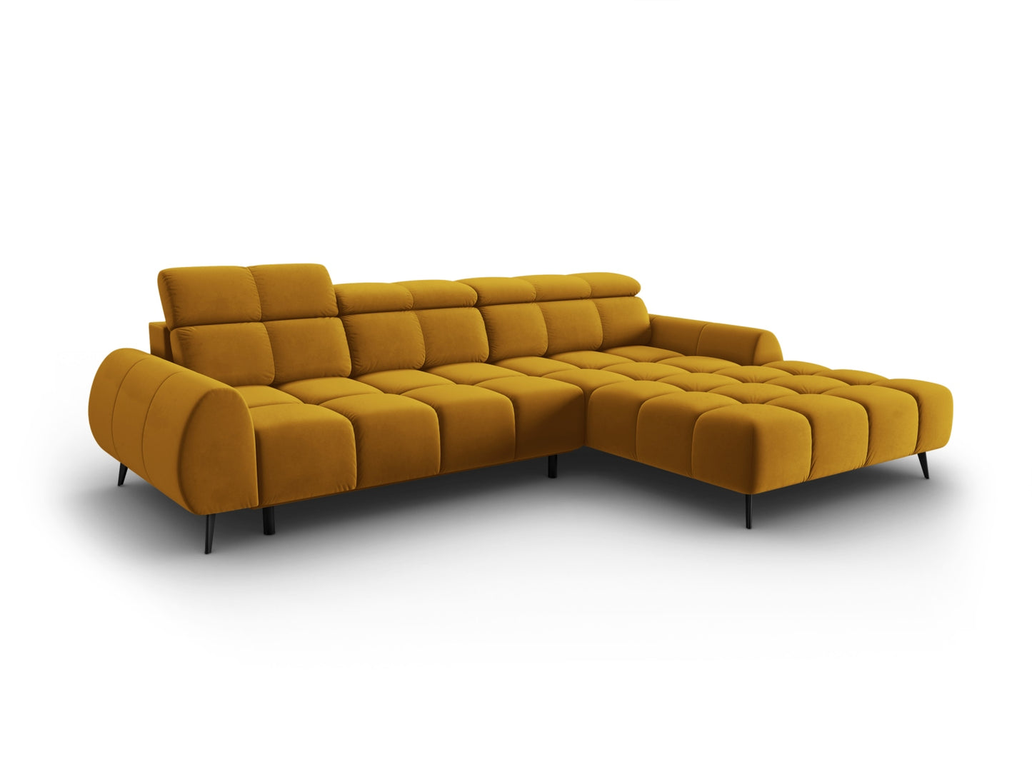 Alyse Electric Corner Sofa, 5 Seats, 295x188 cm — Yellow / Right