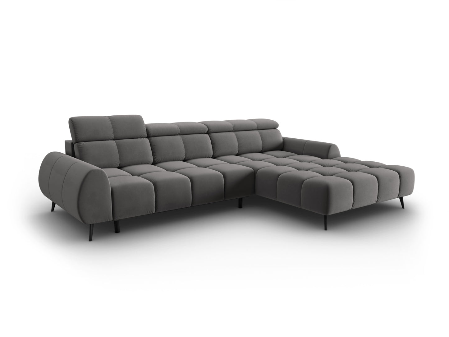 Alyse Electric Corner Sofa, 5 Seats, 295x188 cm — Light Grey / Right