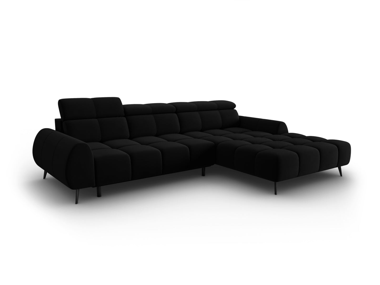 Alyse Electric Corner Sofa, 5 Seats, 295x188 cm — Black / Right