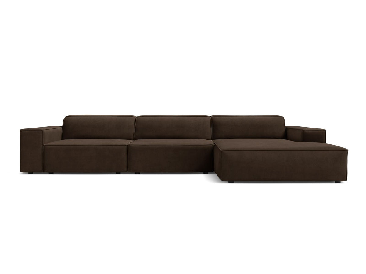 Jodie Corner Sofa, 4 Seats, 284x162 cm — Dark Brown / Right