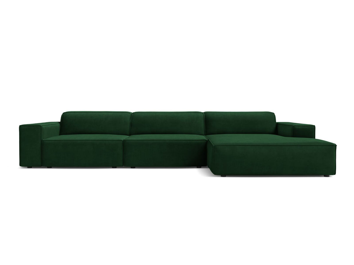 Jodie Corner Sofa, 4 Seats, 284x162 cm — Bottle Green / Right