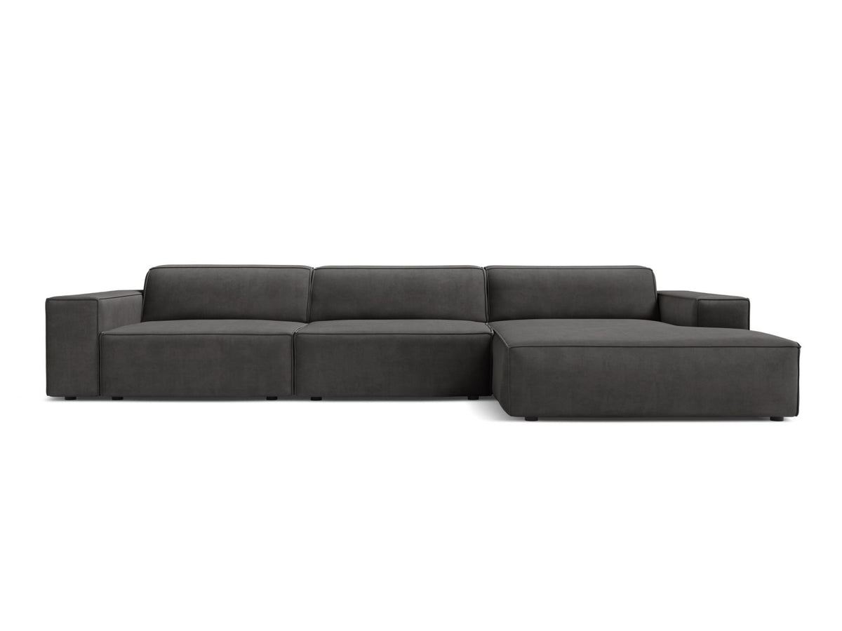 Jodie Corner Sofa, 4 Seats, 284x162 cm — Grey / Right