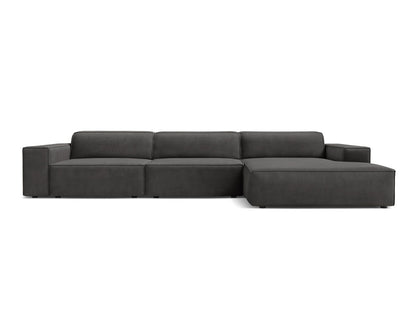 Jodie Corner Sofa, 4 Seats, 284x162 cm — Grey / Right