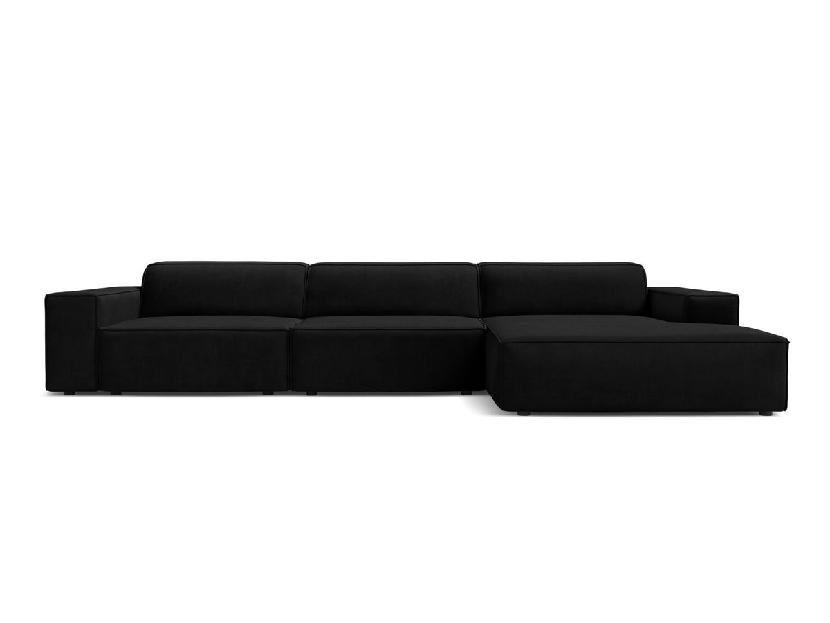Jodie Corner Sofa, 4 Seats, 284x162 cm — Black / Right