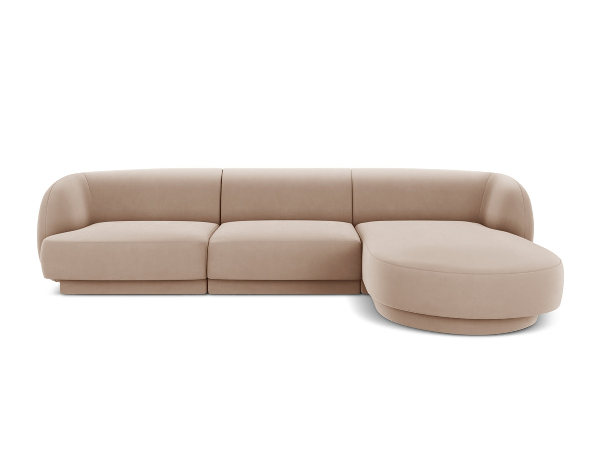 Miley Corner Sofa, 4 Seats, 255x156 cm — Cappuccino / Right