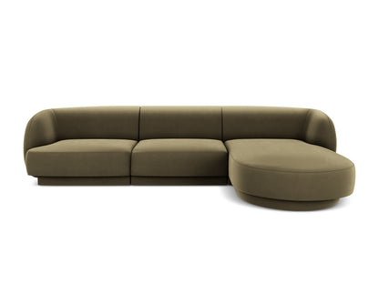 Miley Corner Sofa, 4 Seats, 255x156 cm — Green / Right