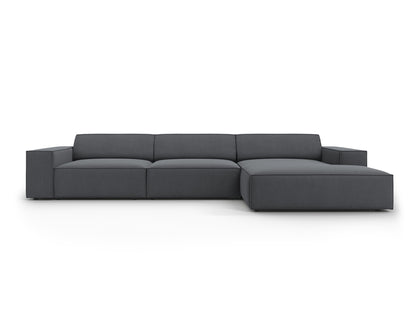 Jodie Corner Sofa, 4 Seats, 284x162 cm — Dark Grey / Right