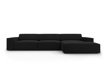 Jodie Corner Sofa, 4 Seats, 284x162 cm — Black / Right