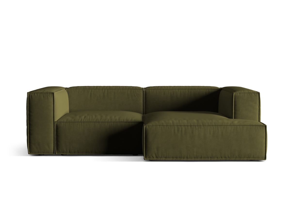 Nuria Modular Corner Sofa, 3 Seats, 252x147 cm — Moss Green Melange / Right
