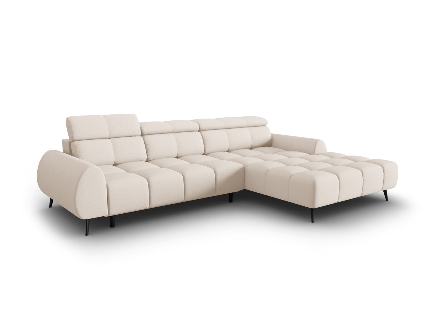 Alyse Electric Corner Sofa, 5 Seats, 295x188 cm — Light Beige / Right