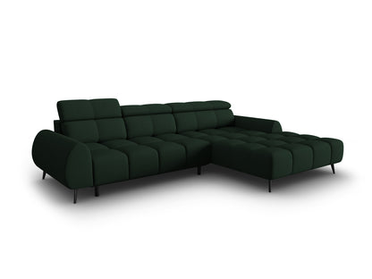 Alyse Electric Corner Sofa, 5 Seats, 295x188 cm — Dark Green / Right
