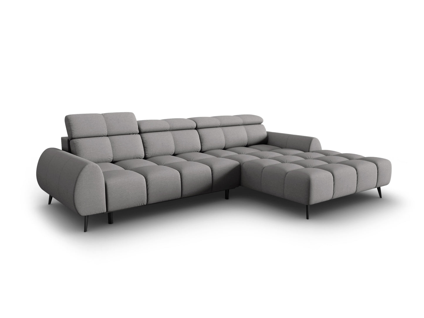 Alyse Electric Corner Sofa, 5 Seats, 295x188 cm — Light Grey / Right