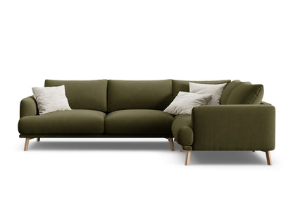Naomi Corner Sofa, 3 Seats — Green / Right