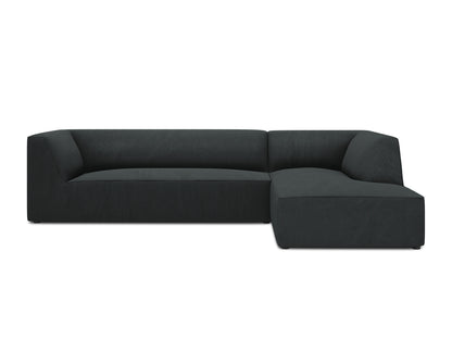 Ruby Modular Corner Sofa, 5 Seats — Black / Right