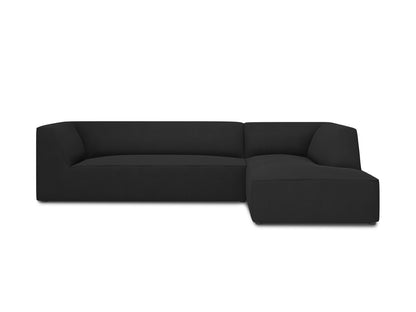 Ruby Modular Corner Sofa, 4 Seats — Black / Right