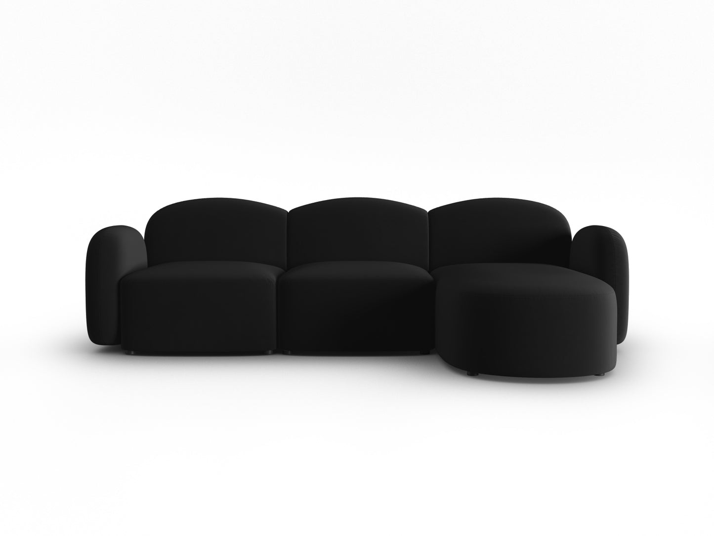 Blair Corner Sofa, 3 Seats — Black / Right