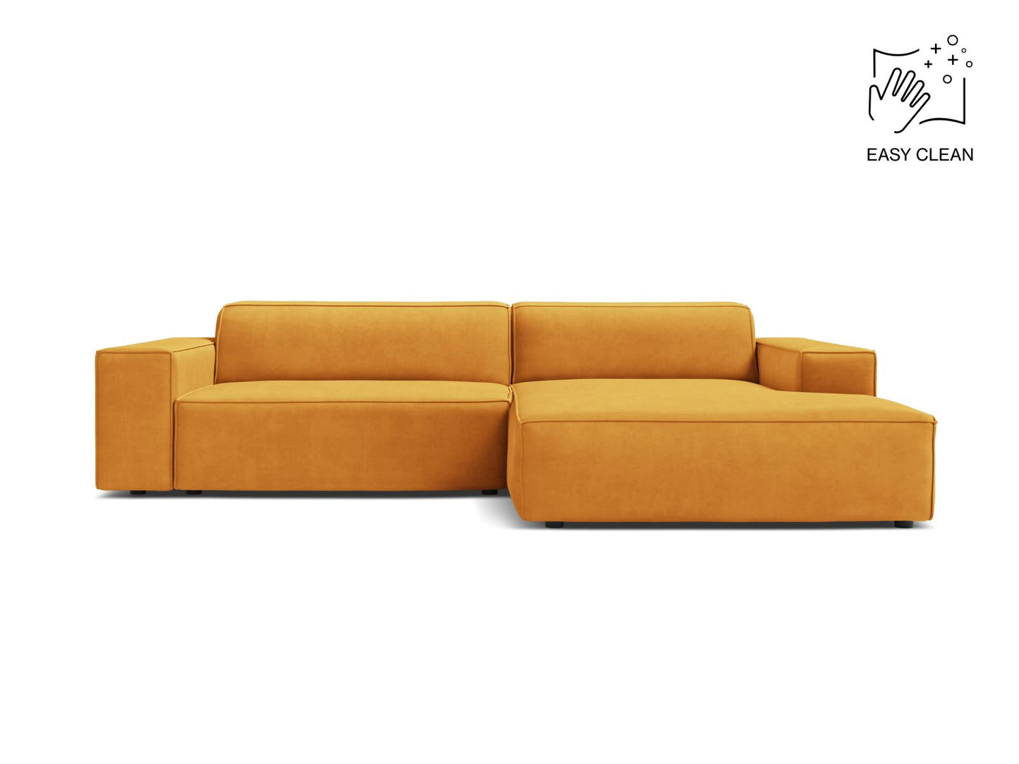Jodie Modular Corner Sofa, 3 Seats, 224x162 cm — Yellow / Right