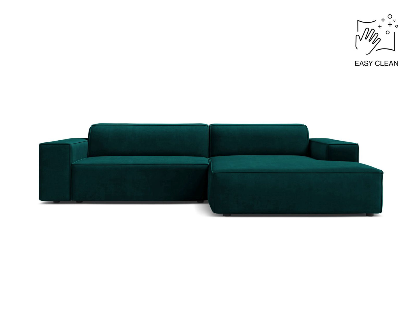 Jodie Modular Corner Sofa, 3 Seats, 224x162 cm — Deep Petrol / Right
