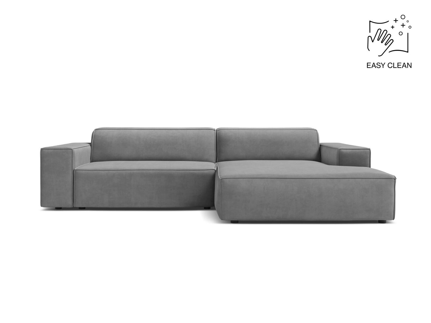Jodie Modular Corner Sofa, 3 Seats, 224x162 cm — Light Grey / Right