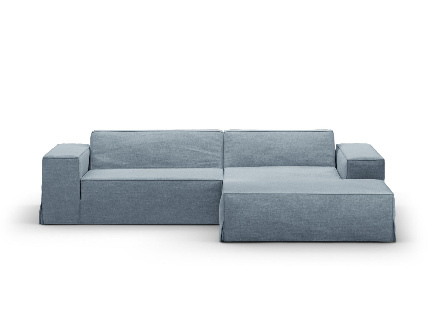 Jodie Modular Corner Sofa, 3 Seats, 224x162 cm — Muted Blue / Right