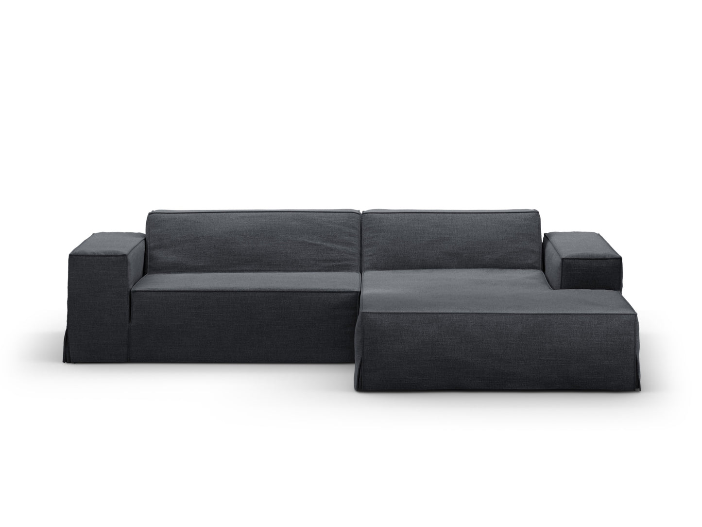 Jodie Modular Corner Sofa, 3 Seats, 224x162 cm — Grey And Blue / Right
