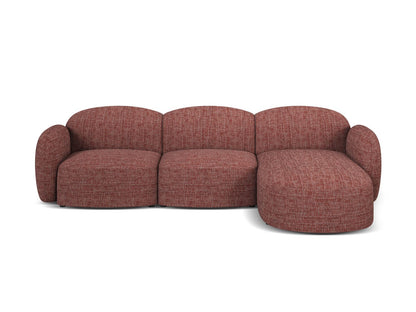 Blair Corner Sofa, 4 Seats — Red / Right