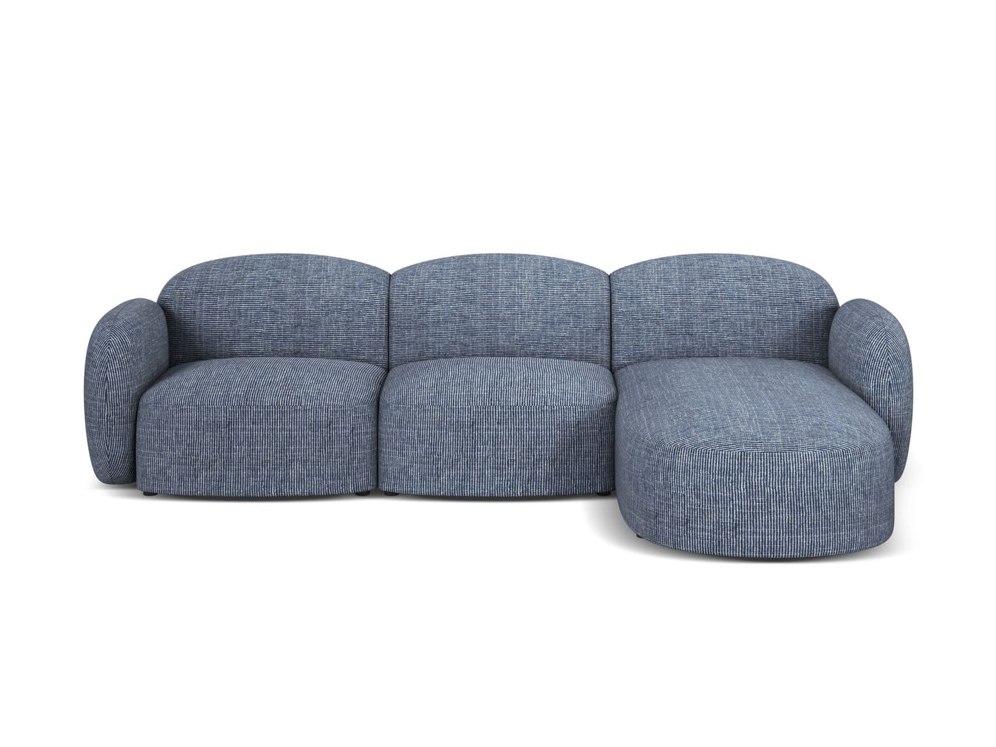 Blair Corner Sofa, 4 Seats — Blue Melange / Right