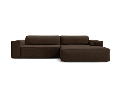 Jodie Modular Corner Sofa, 3 Seats, 224x162 cm — Dark Brown / Right