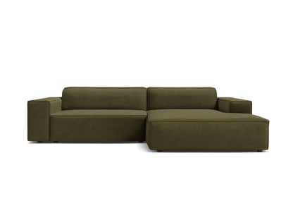 Jodie Modular Corner Sofa, 3 Seats, 224x162 cm — Green / Right