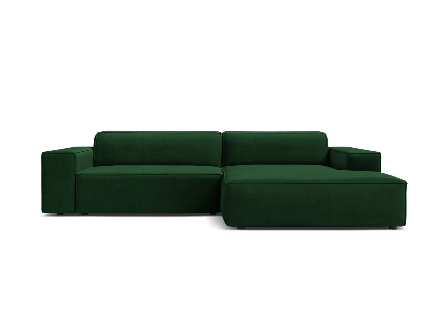 Jodie Modular Corner Sofa, 3 Seats, 224x162 cm — Bottle Green / Right