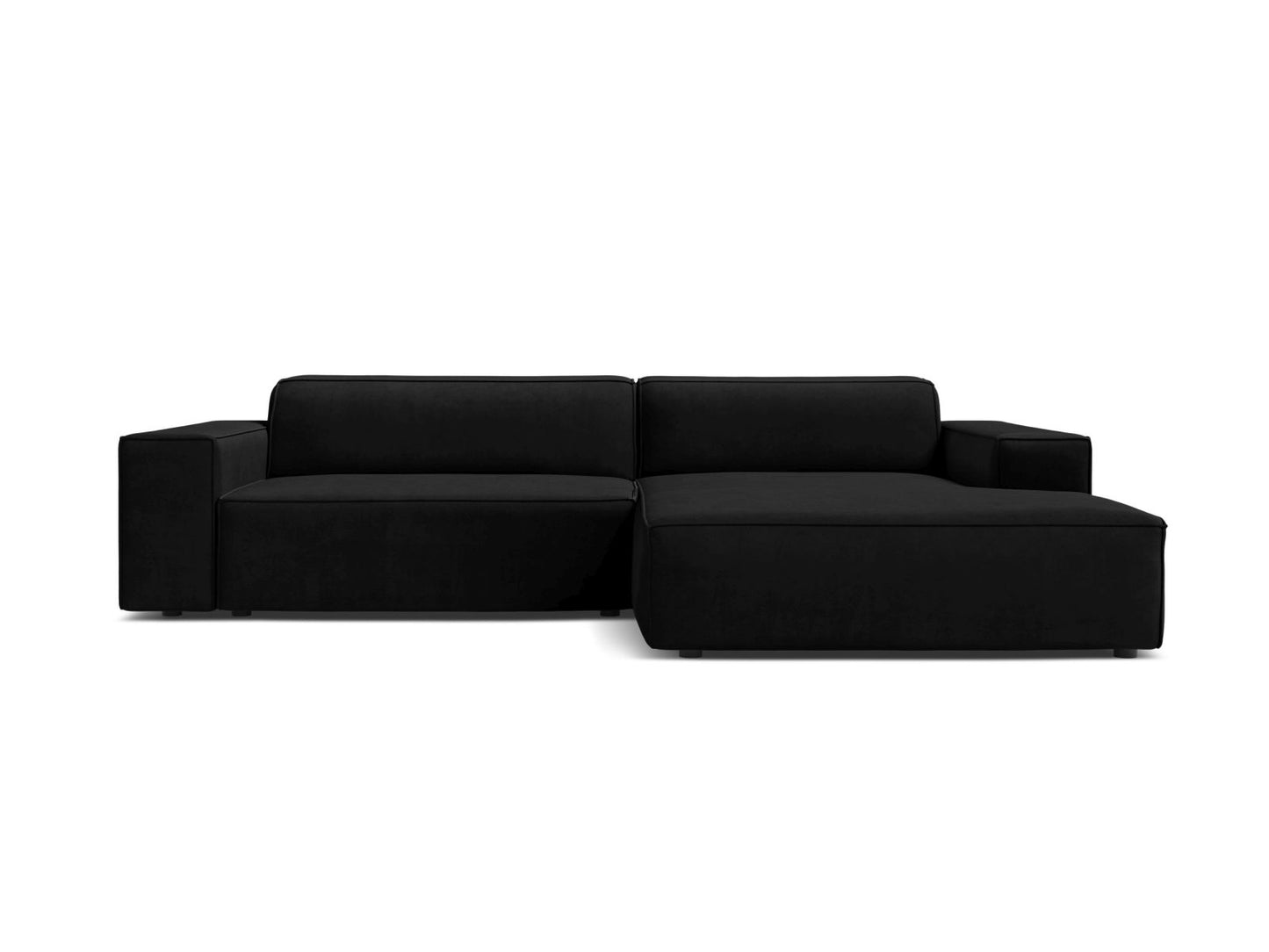 Jodie Modular Corner Sofa, 3 Seats, 224x162 cm — Black / Right