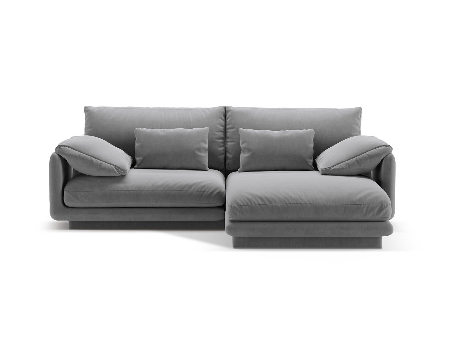 Torino Corner Sofa, 3 Seats, 220x170 cm — Grey / Right