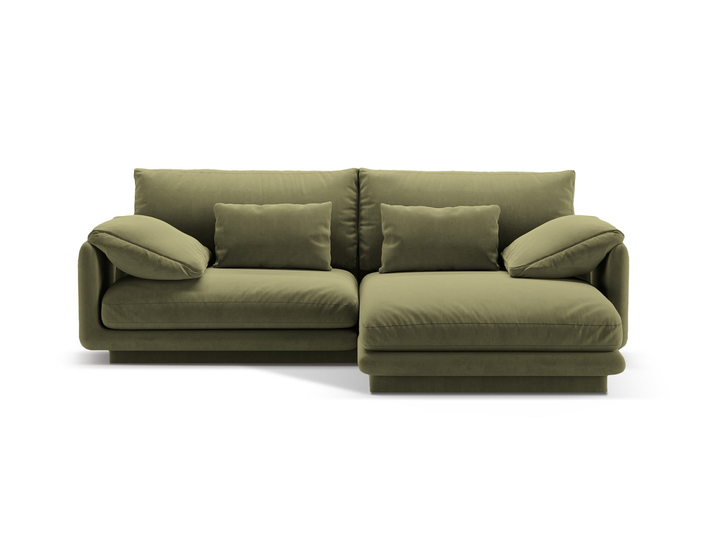 Torino Corner Sofa, 3 Seats, 220x170 cm — Light Green / Right