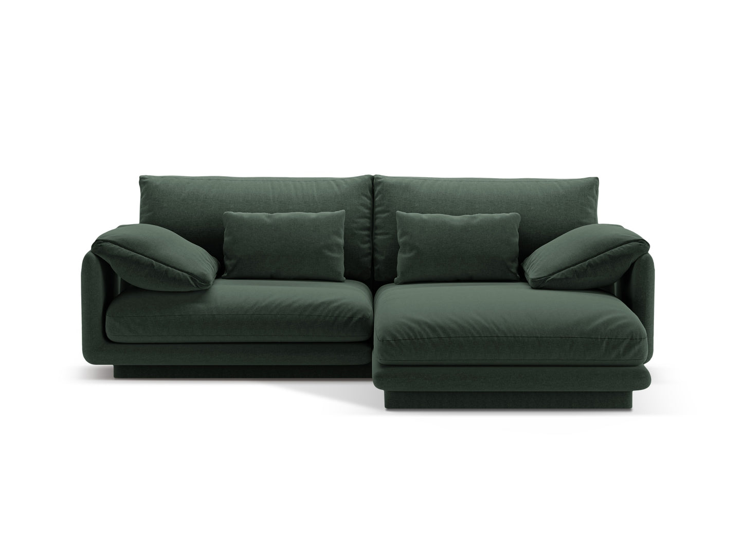 Torino Corner Sofa, 3 Seats, 220x170 cm — Moss Green / Right