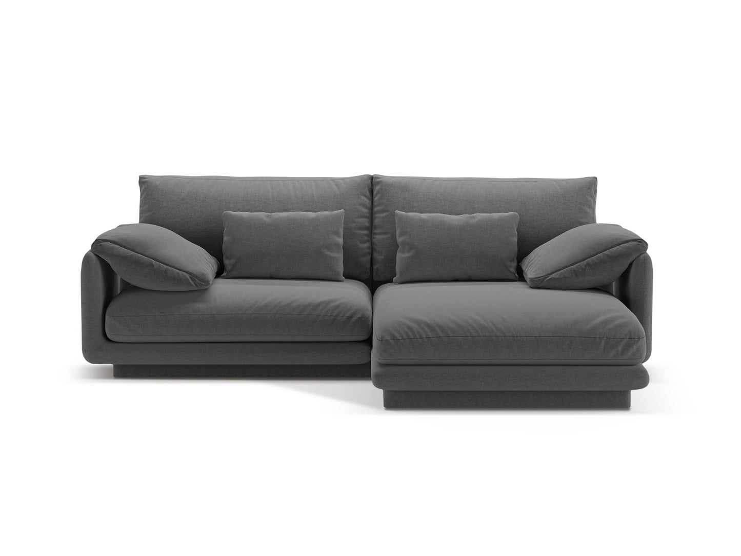 Torino Corner Sofa, 3 Seats, 220x170 cm — Dark Grey / Right