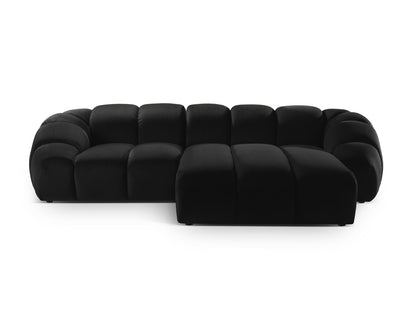 Diana Corner Sofa, 3 Seats, 294x182 cm — Black / Right
