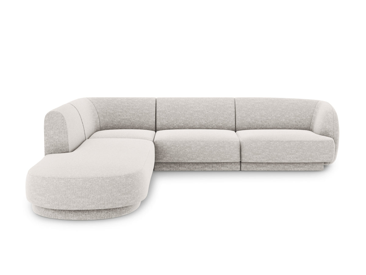 Miley Corner Sofa, 6 Seats, 255x248 cm — Light Grey / Left